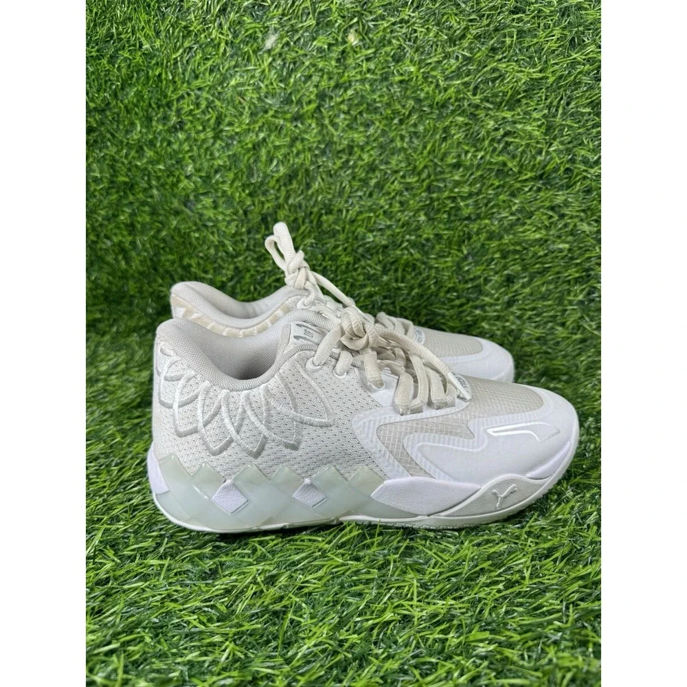 Boys Size 1PUMA MB.01 Low White Size 5 Worn Once